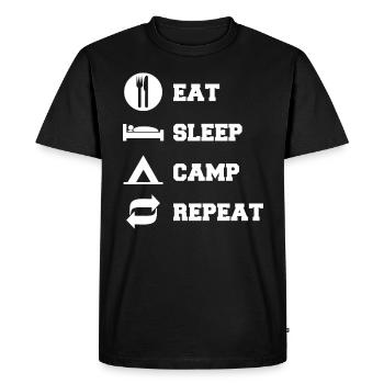 Eat Sleep Camp Repeat Funny Camping - Men's Premium Organic T-Shirt - black - Front - Nico (187cm)