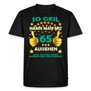 65 Jahre Geburtstag lustiger Spruch SO GEIL 1955 - Männer Premium Bio T-Shirt - Schwarz - Vorne - Nico (187cm)
