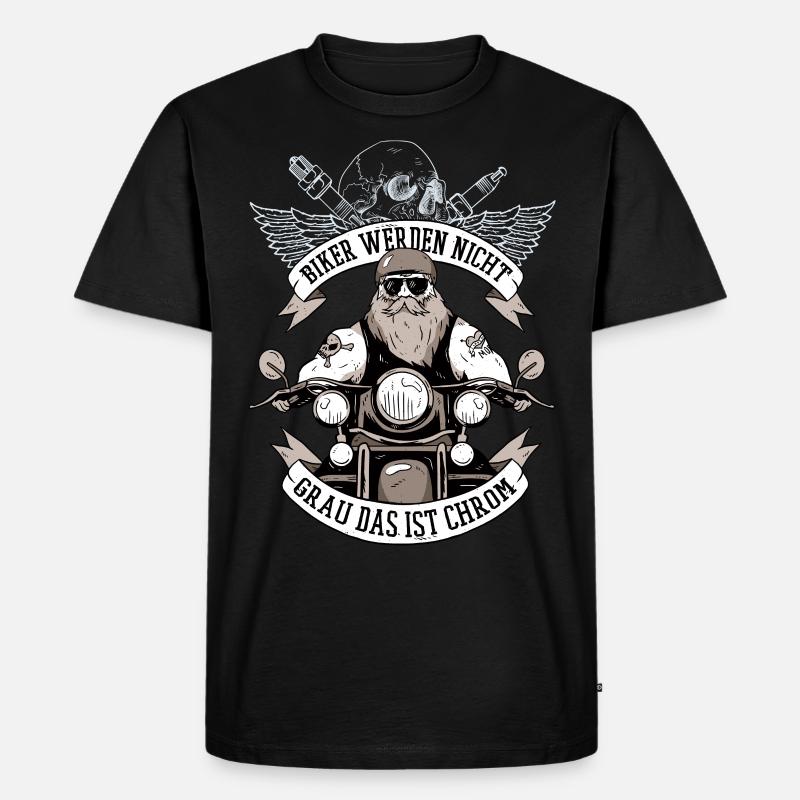 Biker werden nicht grau Motorrad Geschenk Senior - Männer Premium Bio T-Shirt - Schwarz
