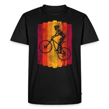 Mountain Bike - 90s MTB Retro Sunset - Fat Bike - Men's Premium Organic T-Shirt - black - Front - Nico (187cm)