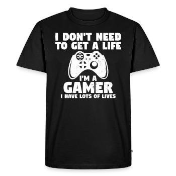 Drôle de joueur jeux vidéo jeux en ligne - T-shirt Premium bio Homme - noir - Devant - Nico (187cm)