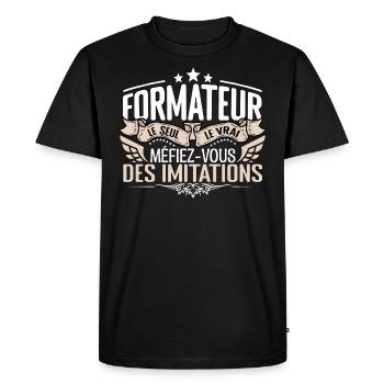 Formateur le seul Formateur le vrai Formateur - T-shirt Premium bio Homme - noir - Devant - Nico (187cm)
