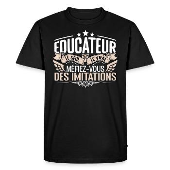 Educateur le seul Educateur le vrai Educateur - T-shirt Premium bio Homme - noir - Devant - Nico (187cm)