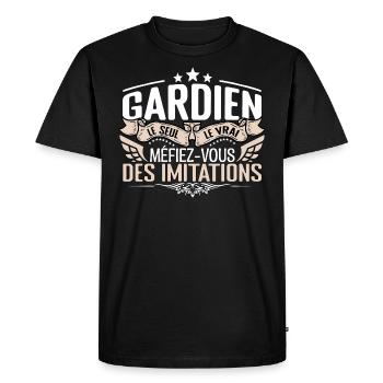 Gardien le seul Gardien le vrai Gardien - T-shirt Premium bio Homme - noir - Devant - Nico (187cm)