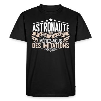 Astronaute le seul Astronaute le vrai Astronaute - T-shirt Premium bio Homme - noir - Devant - Nico (187cm)