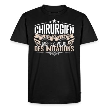 Chirurgien le seul Chirurgien le vrai Chirurgien - T-shirt Premium bio Homme - noir - Devant - Nico (187cm)