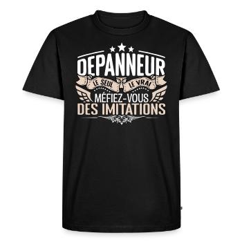 Dépanneur le seul Dépanneur le vrai Dépanneur - T-shirt Premium bio Homme - noir - Devant - Nico (187cm)