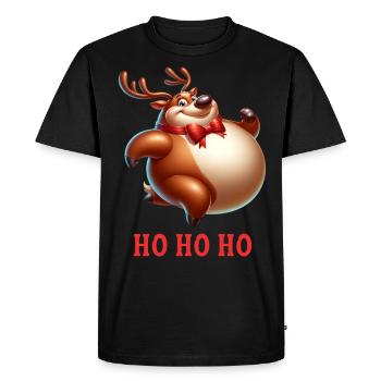 Renne HO HO HO - T-shirt Premium bio Homme - noir - Devant - Nico (187cm)