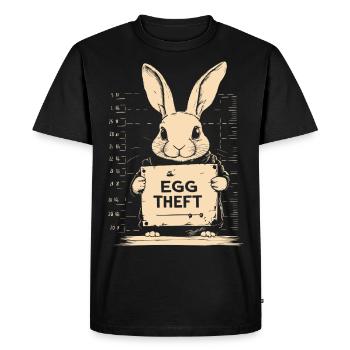 Bunny Egg Thief Easter Bunny Mugshot Police Photo Easter - Men's Premium Organic T-Shirt - black - Front - Nico (187cm)