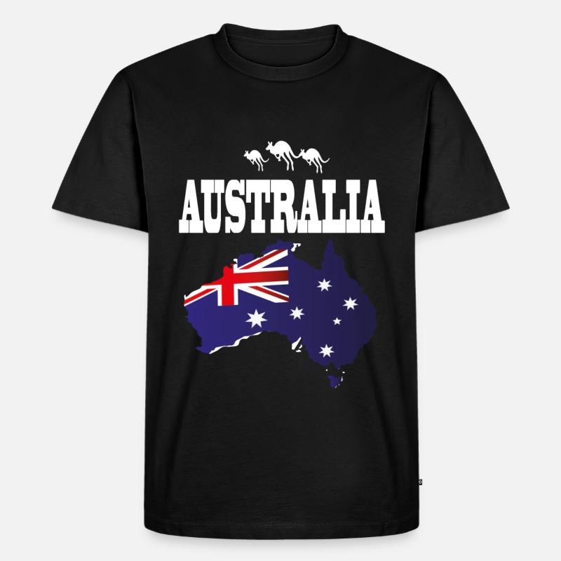 Australia Känguru - Männer Premium Bio T-Shirt - Schwarz