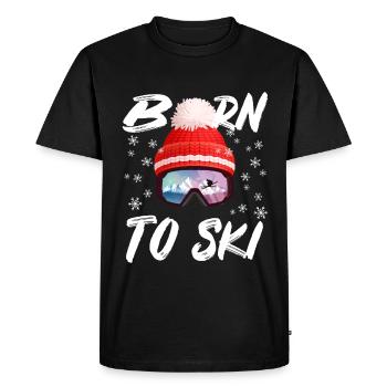 Né pour skier - T-shirt Premium bio Homme - noir - Devant - Nico (187cm)