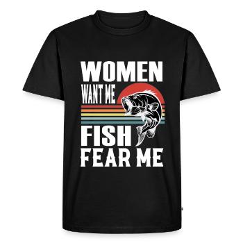 Fishing fishing trip fishing saying gift - Men's Premium Organic T-Shirt - black - Front - Nico (187cm)