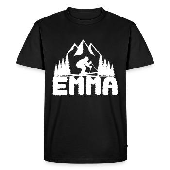 Skier First name Emma Name Skier - Men's Premium Organic T-Shirt - black - Front - Nico (187cm)