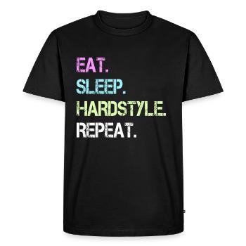Hardstyle techno rave - Men's Premium Organic T-Shirt - black - Front - Nico (187cm)