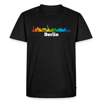 Skyline Berlin, LGBT - T-shirt Premium bio Homme - noir - Devant - Nico (187cm)