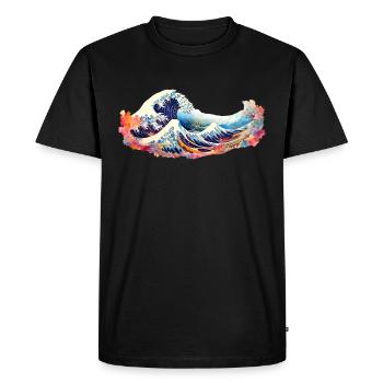 Japonais Wave La Grande Vague de Kanagawa - T-shirt Premium bio Homme - noir - Devant - Nico (187cm)