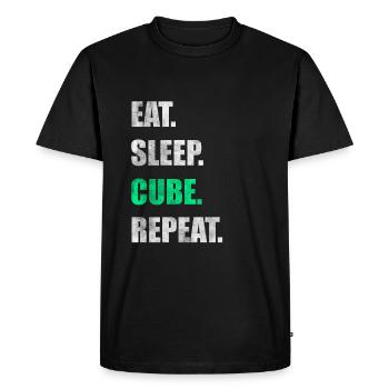Eat Sleep Cube Repeat - Men's Premium Organic T-Shirt - black - Front - Nico (187cm)