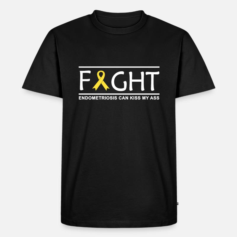 Endometriose - Männer Premium Bio T-Shirt - Schwarz