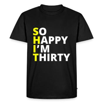 30e anniversaire Sarcusme 30ter cadeau - T-shirt Premium bio Homme - noir - Devant - Nico (187cm)