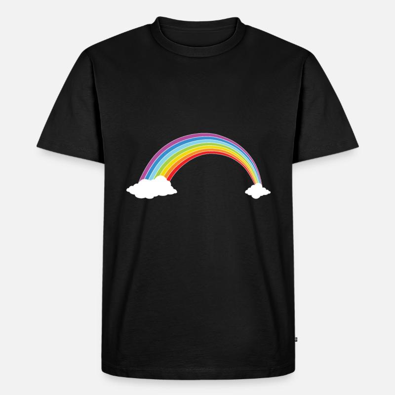 Regenbogen - Männer Premium Bio T-Shirt - Schwarz