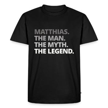 Matthias - T-shirt Premium bio Homme - noir - Devant - Nico (187cm)