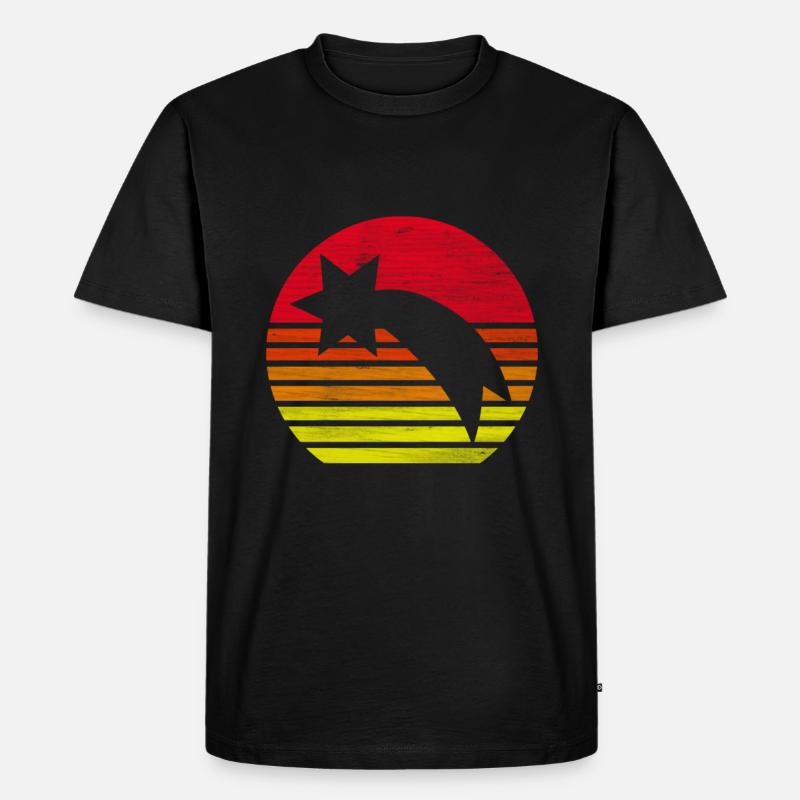 Retro Sternschnuppe Silhouette Geschenk - Männer Premium Bio T-Shirt - Schwarz