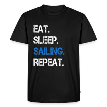 Segeln - Männer Premium Bio T-Shirt - Schwarz - Vorne - Nico (187cm)