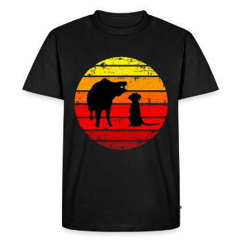 Safari Animals in sunset Savannahs Wildlife - Men's Premium Organic T-Shirt - black - Front - Nico (187cm)