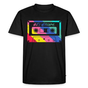 80s 90s Cassette Mixtape Retro Funny - T-shirt Premium bio Homme - noir - Devant - Nico (187cm)