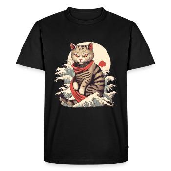 Chat Yakuza - T-shirt Premium bio Homme - noir - Devant - Nico (187cm)