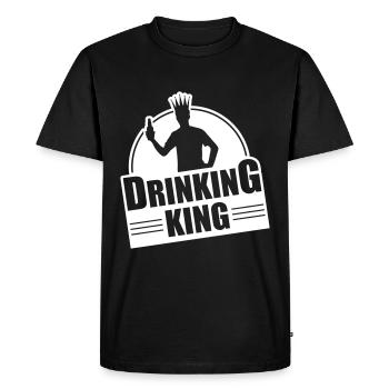 Boire de la bière Drinker King - T-shirt Premium bio Homme - noir - Devant - Nico (187cm)