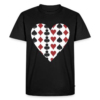 Poker Heart Cards Game - Men's Premium Organic T-Shirt - black - Front - Nico (187cm)