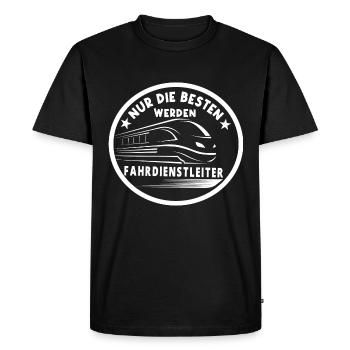 Fahrdienstleiter , Eisenbahner , Sprüche Geschenke - Männer Premium Bio T-Shirt - Schwarz - Vorne - Nico (187cm)