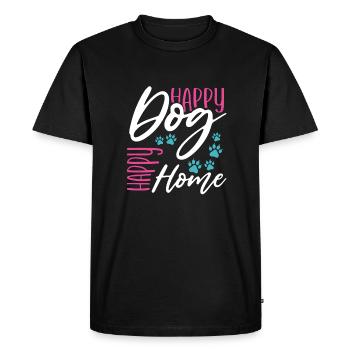Happy Dog Happy Home Dog Lover Cadeau - T-shirt Premium bio Homme - noir - Devant - Nico (187cm)