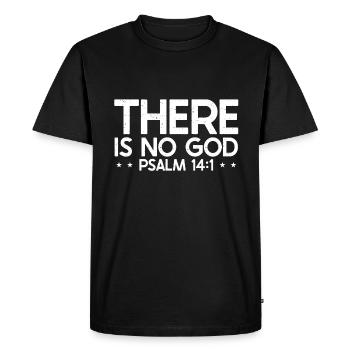 Verset biblique Il n’y a pas de Dieu Psaume 14.1 Chrétien - T-shirt Premium bio Homme - noir - Devant - Nico (187cm)
