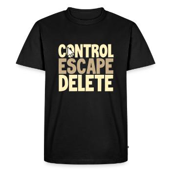Anti Harcèlement Cadeaux Contrôle Évasion Supprimer Anti - T-shirt Premium bio Homme - noir - Devant - Nico (187cm)