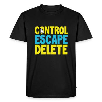 Anti Harassment Control Escape Supprimer Anti - T-shirt Premium bio Homme - noir - Devant - Nico (187cm)