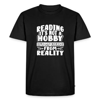 Livre Amoureux Cadeaux Lecture Pas Hobby Évasion de - T-shirt Premium bio Homme - noir - Devant - Nico (187cm)