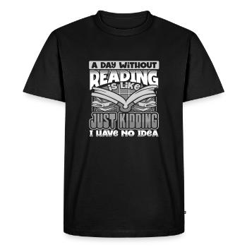 Cadeaux d’amoureux des livres une journée sans lire - T-shirt Premium bio Homme - noir - Devant - Nico (187cm)