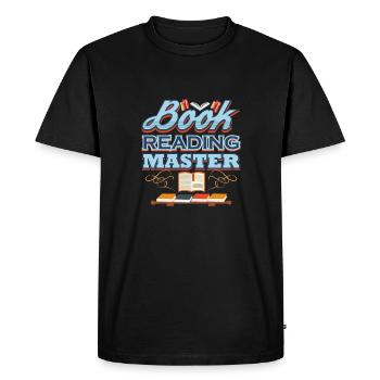 Lecture de livres Maître bibliothécaire Amateur de livres cadeaux - T-shirt Premium bio Homme - noir - Devant - Nico (187cm)