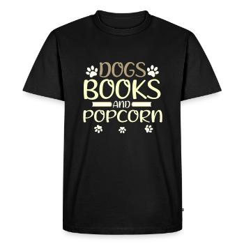 Dog Lover Gifts Dogs Books and Popcorn Fun Dog - Men's Premium Organic T-Shirt - black - Front - Nico (187cm)