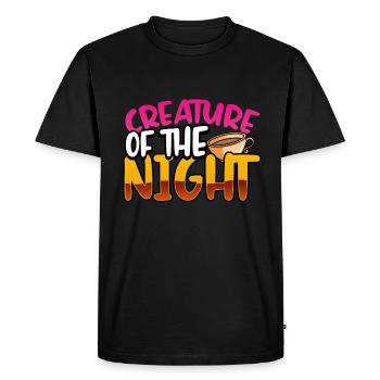 Schlaflose Geschenkkreatur des Nachtkaffees - Männer Premium Bio T-Shirt - Schwarz - Vorne - Nico (187cm)