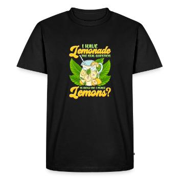 Cadeau sarcastique avoir de la limonade comment faire des citrons - T-shirt Premium bio Homme - noir - Devant - Nico (187cm)