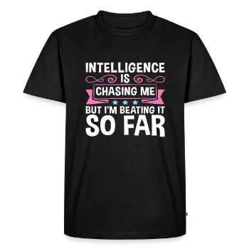 Intelligence sarcastique me poursuivant en le battant si bien - T-shirt Premium bio Homme - noir - Devant - Nico (187cm)