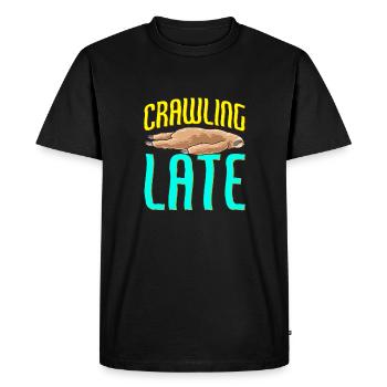 Sloth Crawling Late Funny Sarcastic Sloth - Men's Premium Organic T-Shirt - black - Front - Nico (187cm)