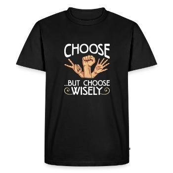 Les ciseaux en papier de roche choisissent mais choisissent judicieusement les cadeaux - T-shirt Premium bio Homme - noir - Devant - Nico (187cm)