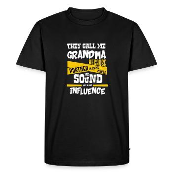 Partenaire de cadeau de grand-mère dans le crime Mauvaise influence - T-shirt Premium bio Homme - noir - Devant - Nico (187cm)