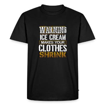 Ice Cream Lover Gift Warning Ice Cream fait - T-shirt Premium bio Homme - noir - Devant - Nico (187cm)