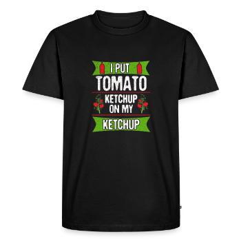 Ketchup Lover Geschenk Tomatenketchup auf Ketchup setzen - Männer Premium Bio T-Shirt - Schwarz - Vorne - Nico (187cm)