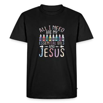 Christian Gift EO Practitioner All I Need My - Men's Premium Organic T-Shirt - black - Front - Nico (187cm)